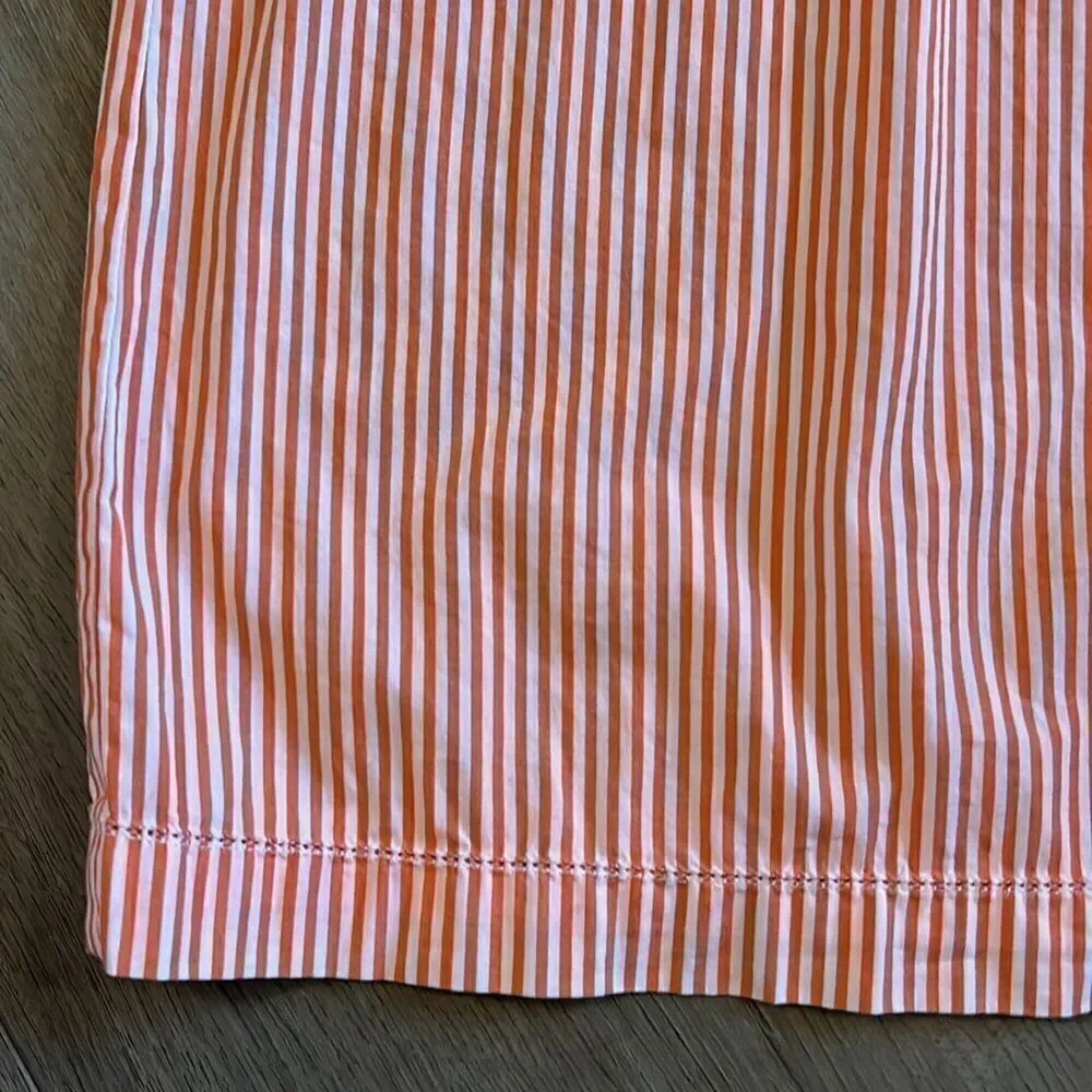 LIKE NEW TRINA TURK NEVILLE OFF SHOULDER SMOCKED ORANGE STRIPED DRESS REVOLVE L